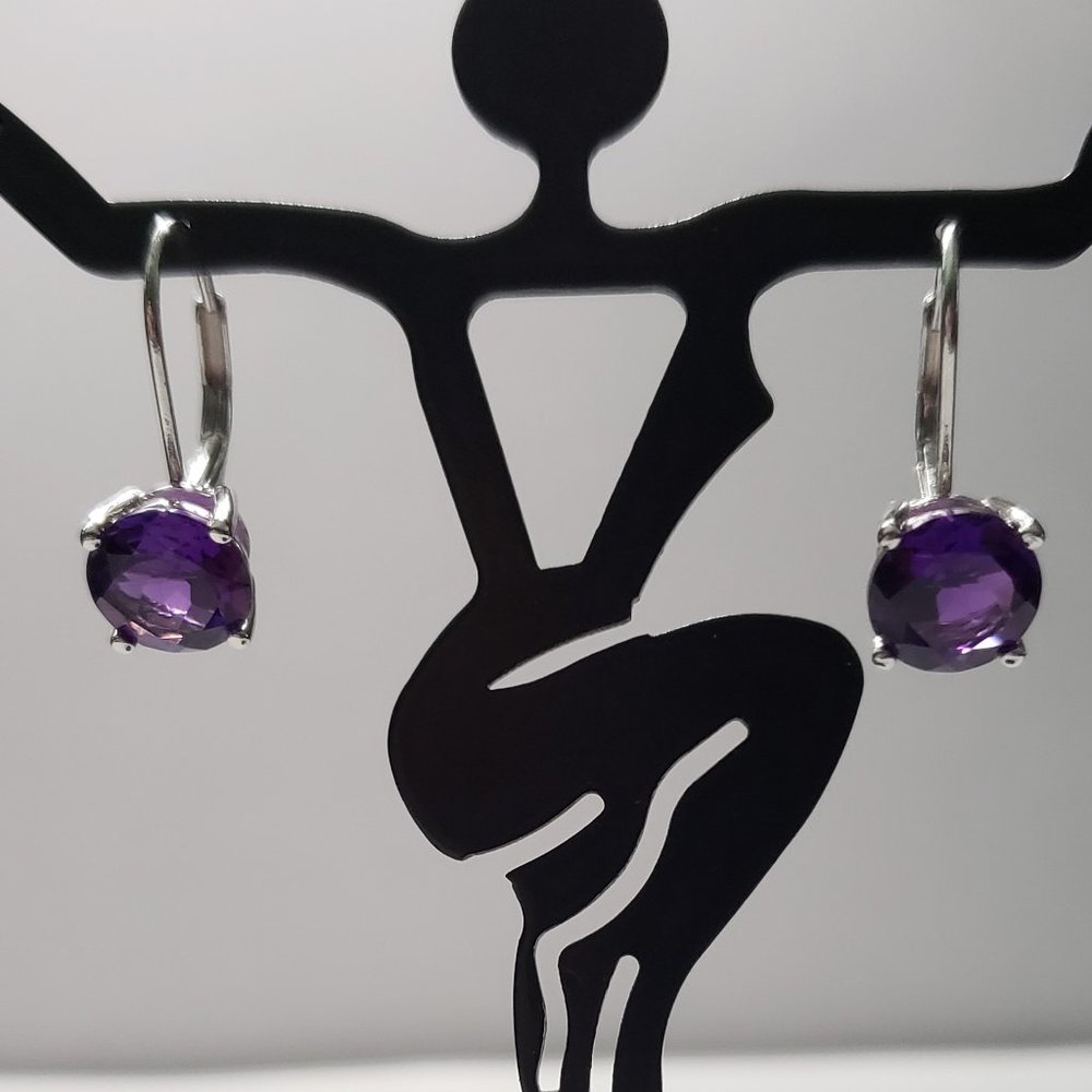 5CT Amethyst Earrings in Sterling Silver